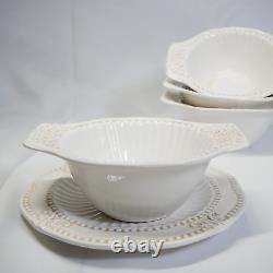 American Atelier Round Dinnerware Sets White Kitchen Plates, Bowls, and Mugs