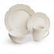 American Atelier Victoria White Dotted 16-piece Stoneware Dinnerware Set