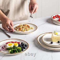 AmorArc Ceramic Dinnerware Sets, Handmade Reactive Glaze Plates and Bowls Set