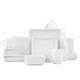 Amy Porcelain Dinnerware Set, 24-Piece Service for 6, White