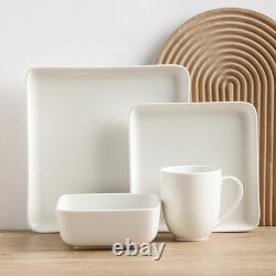 Amy Porcelain Dinnerware Set, 24-Piece Service for 6, White