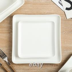 Amy Porcelain Dinnerware Set, 24-Piece Service for 6, White