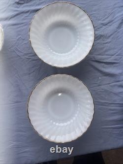 Anchor Hocking FireKing Dinnerware Made In USA White Milk Glass Dinner Set