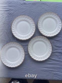 Anchor Hocking FireKing Dinnerware Made In USA White Milk Glass Dinner Set
