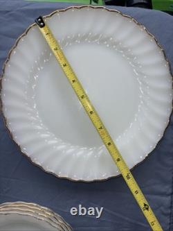 Anchor Hocking FireKing Dinnerware Made In USA White Milk Glass Dinner Set