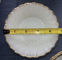 Anchor Hocking FireKing Dinnerware Made In USA White Milk Glass Dinner Set
