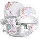 Annie Porcelain Dinner Set with Plates & Bowls, 30-Piece