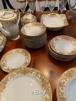 Antique 140+ Serving Pieces NORITAKE Christmas Ball Gold China Dinnerware 16034