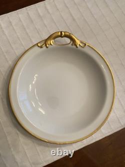 Antique 56pc. Haviland Limoges Schleiger White & Gold Dinner Set