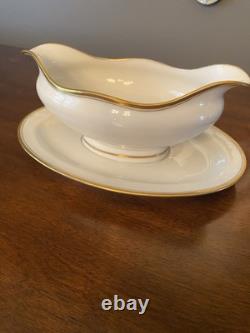 Antique 56pc. Haviland Limoges Schleiger White & Gold Dinner Set