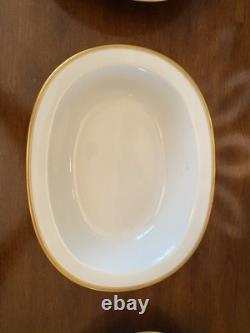 Antique 56pc. Haviland Limoges Schleiger White & Gold Dinner Set