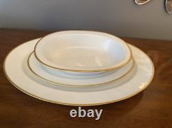 Antique 56pc. Haviland Limoges Schleiger White & Gold Dinner Set