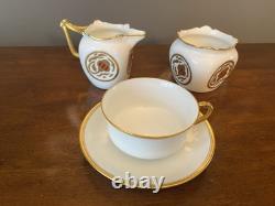 Antique 56pc. Haviland Limoges Schleiger White & Gold Dinner Set