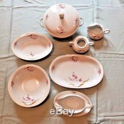 Antique Eschenbach Bavaria-Germany Dinnerware set White with Pink Flowers