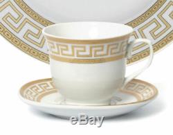 Antique Gold 57-PCs Dinnerware Set for 8 person Luxury Bone China Porcelain