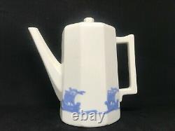 Antique Rookwood Pottery Blue Ship Dinnerware/Shipware Handled Coffee Pot 5 1/2