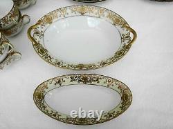 Antique Service 8 + Serving Pieces NORITAKE Christmas Ball Gold China Dinnerware