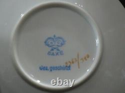 Antique/Vintage SAXE Austria Ramekin Custard Bowl Cups with Saucers Set of 10