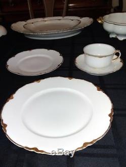 Antique fine Austrian china 142 piece dinner ware set with serving dishes