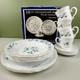 Arcopal Durand France Veronica 16-Piece Dinnerware Set Blue Floral Scalloped NEW