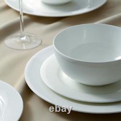 Aria Bone China 12-Piece Dinnerware Set, White