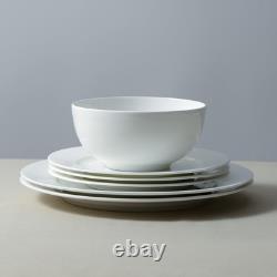 Aria Bone China 12-Piece Dinnerware Set, White