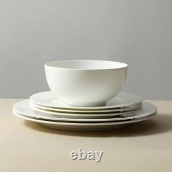 Aria Bone China 12-Piece Dinnerware Set, White