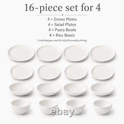 Artesano 16 Piece Dinnerware Set, Creamy White