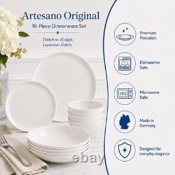 Artesano 16 Piece Dinnerware Set, Creamy White