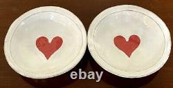 Astier De Villatte LOT OF 2 Selection Saint-Valentin Crying Red Heart Saucers