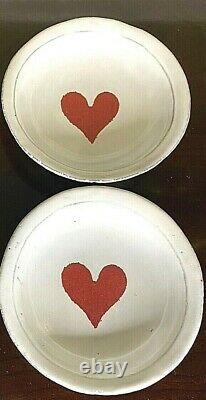 Astier De Villatte LOT OF 2 Selection Saint-Valentin Crying Red Heart Saucers