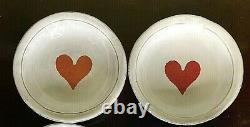 Astier De Villatte LOT OF 2 Selection Saint-Valentin Crying Red Heart Saucers