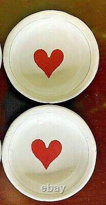 Astier De Villatte LOT OF 2 Selection Saint-Valentin Crying Red Heart Saucers