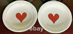 Astier De Villatte LOT OF 2 Selection Saint-Valentin Crying Red Heart Saucers