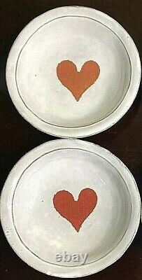 Astier De Villatte LOT OF 2 Selection Saint-Valentin Crying Red Heart Saucers