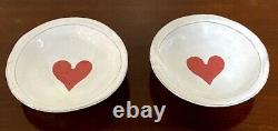 Astier De Villatte LOT OF 2 Selection Saint-Valentin Crying Red Heart Saucers