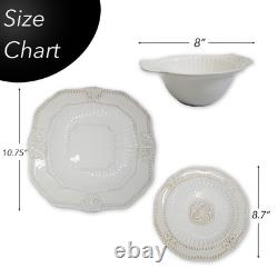 Atelier 20-Piece Baroque Dinnerware Set, White