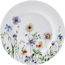 Audrina Water Color Flowers Bone China Lightweight Chip Resistant 12 Piece Di
