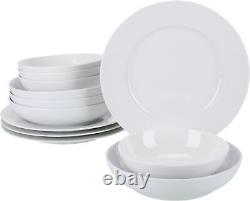 BIA Cordon Bleu 12 Piece Rimmed Dinnerware Set White