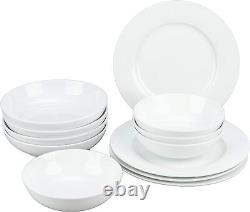 BIA Cordon Bleu 12 Piece Rimmed Dinnerware Set White