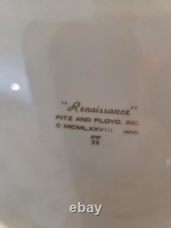 BNOS Fitz and Floyd Renaissance Black/Gold/White 20 Piece Service for 4 MINT