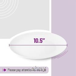 BTaT- White Dinner Plates, 10.5 inch, Set of 12, Restaurant Dishes, White Por