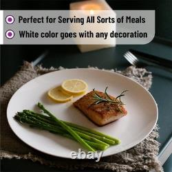 BTaT- White Dinner Plates, 10.5 inch, Set of 12, Restaurant Dishes, White Por