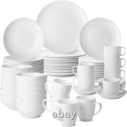 BTaT- White Dinner Plates, 10.5 inch, Set of 12, Restaurant Dishes, White Por