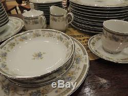 Barclay Four Crown Japanese China service for twelve (12) pattern#519 White/Blue