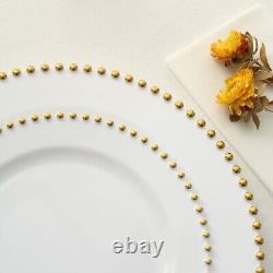 Beaded Collection Disposable Premium Heavyweight Plastic Plates & Soup Bowls