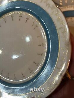 Beautiful 36 Pc Vintage Handpainted Gold Teal Blue Japan Dinnerware Lot Rare