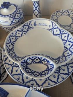 Beautiful Porcelain Blue And White Dinner Set 29 Pieces From Thailand Sushi Boat