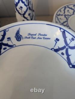 Beautiful Porcelain Blue And White Dinner Set 29 Pieces From Thailand Sushi Boat