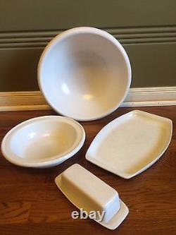 Bennington Potters Dinnerware, 83 pieces, Agate/White on White